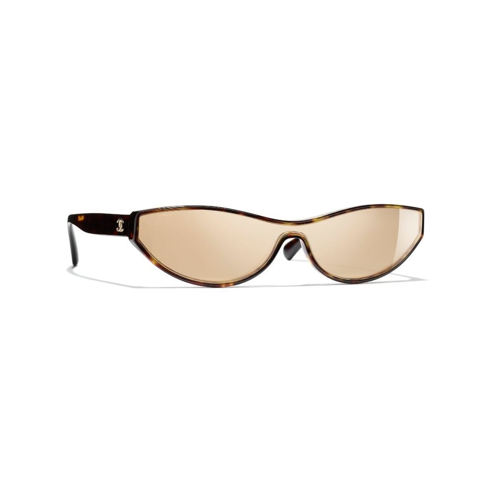 CHANEL Slim Cat Eye 24-Karat 24K Tortoise Sunglass